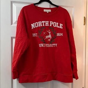 North Pole University Red Sweatshirt